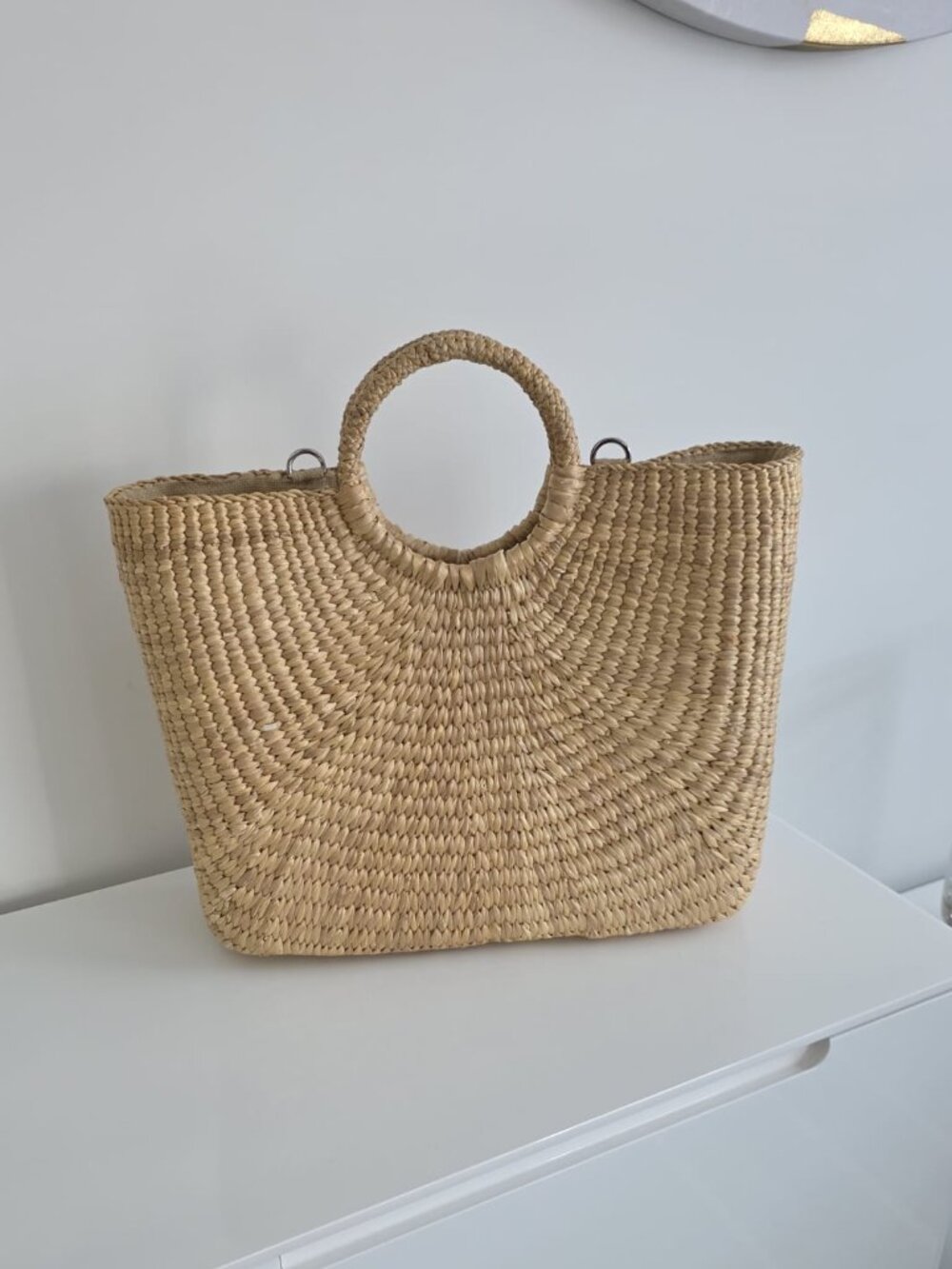 SEA&GRASS Structured Straw Bag Woven Tote Boho Summer Beach Lined - Picture 9 of 13